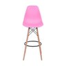 Banqueta Rosa - Base Madeira - 2