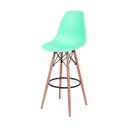 Ver imagem 1 de Banqueta Verde Tiffany - Base Madeira