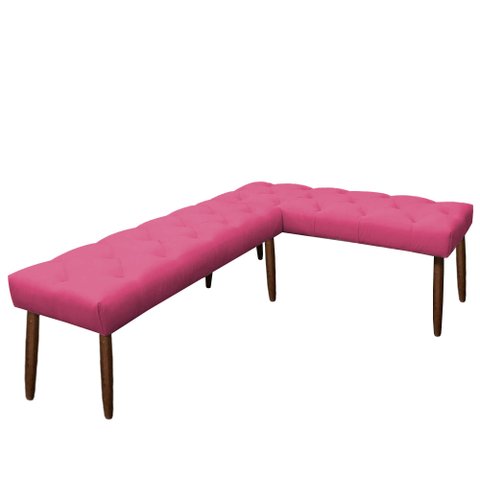 Canto Alemão Suede Pink Assento 1,20x0,75 - Dominic Decor