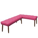 Ver imagem 1 de Canto Alemão Suede Pink Assento 1,20x0,75 - Dominic Decor