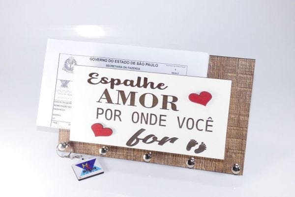 Porta Chaves E Cartas Espalhe Amor