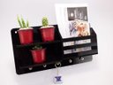 Ver imagem 2 de Porta chaves carta organizador decorativo ripas MDF Preto