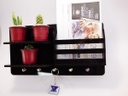 Ver imagem 3 de Porta chaves carta organizador decorativo ripas MDF Preto