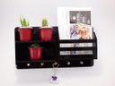 Ver imagem 4 de Porta chaves carta organizador decorativo ripas MDF Preto