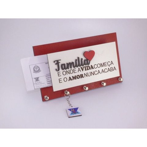 Porta Chaves Cartas Familia é onde a vida começa