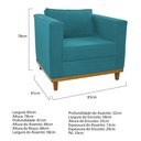 Ver imagem 5 de Poltrona Decorativa Europa Suede Azul Turquesa AM Decor