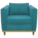 Ver imagem 3 de Poltrona Decorativa Europa Suede Azul Turquesa AM Decor
