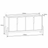 Buffet Aparador Sala Lizz 170cm Branco Marrom Cedro Casa D - 5