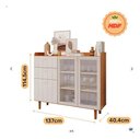 Ver imagem 7 de Aparador Buffet 2 Portas Vidro Lena MDF Marrom Off White:Nature/Off White