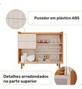 Ver imagem 6 de Aparador Buffet 2 Portas Vidro Lena MDF Marrom Off White:Nature/Off White