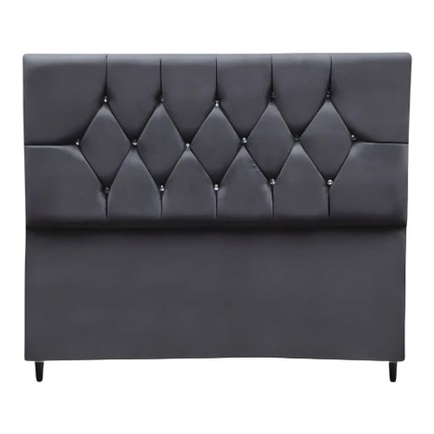 Cabeceira Cama Box Solteiro 90 Cm Geovana Suede Cor:cinza Escuro