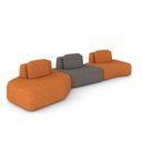 Ver imagem 2 de Sofá 3 Lugares Orgânico com Chaise e 2 Módulos Berlim Bouclê Caramelo-grafite K01 - D'Rossi