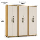 Ver imagem 2 de Kit 3 Armários Multiuso Caio 2 Portas com Chave Armário para Lavanderia