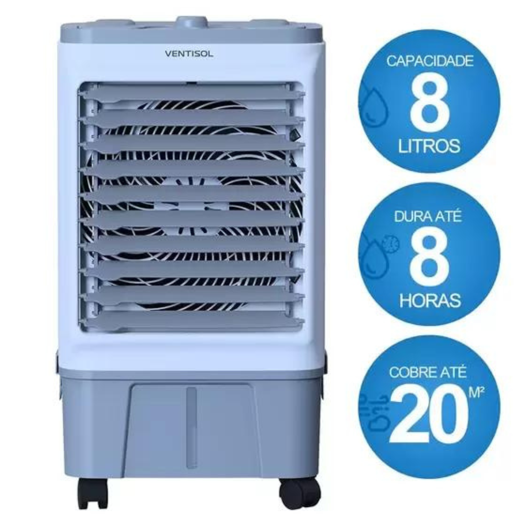 Climatizador Portátil Clin8-01 Turbo 5 em 1 8 Litros 130w Ventisol Cor Cinza 127v - 7