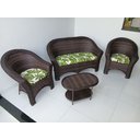 Ver imagem 1 de Conjunto Bali Aba 1 Sofá 2 Poltronas 1 Centro Fibra Sintética Varanda Área Externa Jardim