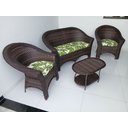 Ver imagem 3 de Conjunto Bali Aba 1 Sofá 2 Poltronas 1 Centro Fibra Sintética Varanda Área Externa Jardim
