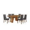 Ver imagem 4 de Mesa de Jantar Carolina 6 Lugares Retangular MDF 180cm Grafite Moderna