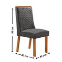 Ver imagem 2 de Mesa de Jantar Carolina 6 Lugares Retangular MDF 180cm Grafite Moderna
