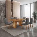 Ver imagem 1 de Mesa de Jantar Carolina 6 Lugares Retangular MDF 180cm Grafite Moderna