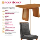 Ver imagem 6 de Mesa de Jantar Carolina 6 Lugares Retangular MDF 180cm Grafite Moderna