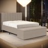 Cabeceira Nashira e Calçadeira Baú Navi 195 para Cama King Z-006 Sued Capuccino Aradecor - 1