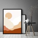 Ver imagem 2 de Quadro Decorativo Abstrato Paisagem Sol - 70x50cm:moldura Branca