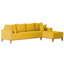 Ver imagem 4 de Sofá 4 Lugares Beny com Chaise Direito Suede Amarelo