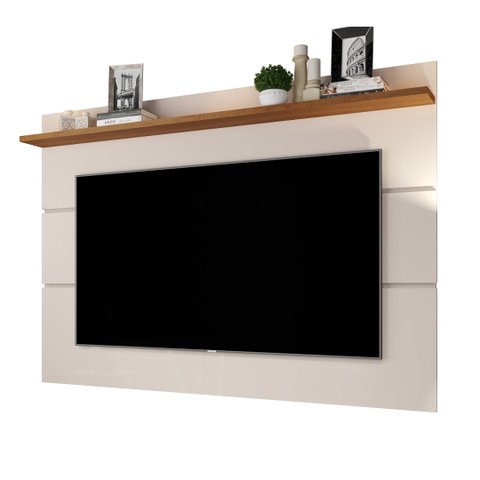 Painel Simples para TV até 70" Sala Quarto 1 Prateleira Vivare 1,80 Anto:OffWhite/Nature