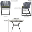 Ver imagem 2 de Mesa com 4 Cadeiras e Noronha Estofado 13 Trama Original Prata
