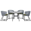 Ver imagem 1 de Mesa com 4 Cadeiras e Noronha Estofado 13 Trama Original Prata