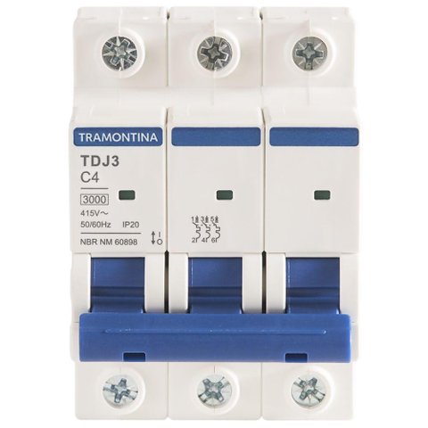 Minidisjuntor Tdj3ka 3 P 4 a Curva C Tramontina