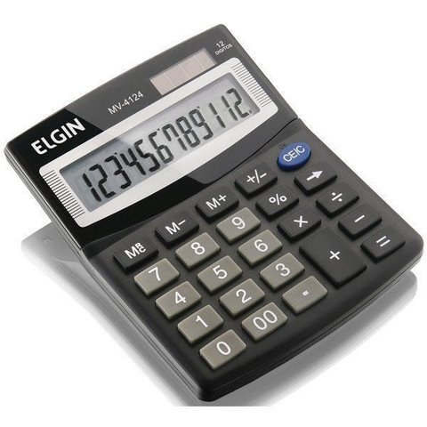 Calculadora De Mesa 12Digitos Solar/Bateria Preta Elgin