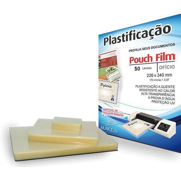 Plastico para Plastificação Pouch Film Oficio 226x340 0,07 Conj/50 Mares - 1