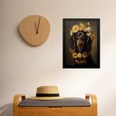 Ver imagem 1 de Quadro Dachshund Coroa de Flores 24x18cm - com Vidro:moldura Preta