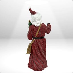 Figura Natalina Papai Noel com Árvore Natalina Resina 40cm - 2