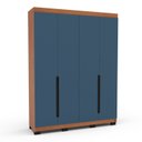 Ver imagem 2 de Guarda-Roupa Casal 4 Portas Bater Madrid Azul/Freijó
