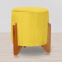 Ver imagem 6 de Poltrona Balanço C/ Puff Melinda Suede Amarelo - Lm Decor