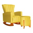 Ver imagem 1 de Poltrona Balanço C/ Puff Melinda Suede Amarelo - Lm Decor