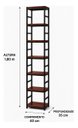 Ver imagem 3 de Estante Multiuso Organizador Livreiro Estilo Industrial 180x40 Preto Mogno