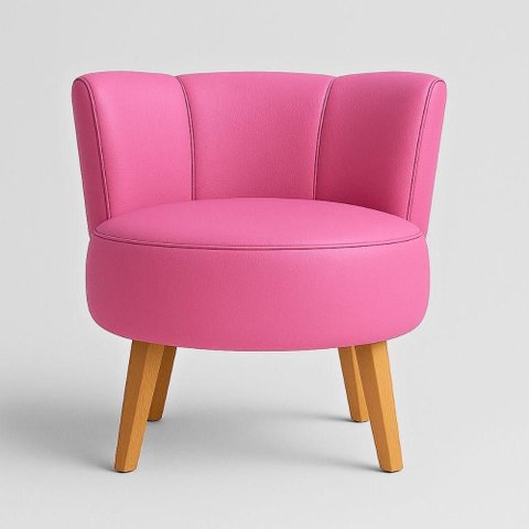 Poltrona Fontana Decorativa Tecido Corano Confortável Rosa