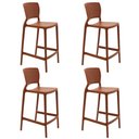 Ver imagem 1 de Kit 4 Cadeiras Tramontina Safira Alta Bar em Polipropileno e Fibra de Vidro Terracota 92138242