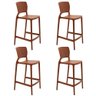 Kit 4 Cadeiras Tramontina Safira Alta Bar em Polipropileno e Fibra de Vidro Terracota 92138242 - 1
