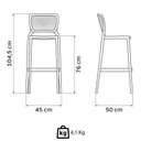 Ver imagem 4 de Kit 4 Cadeiras Tramontina Safira Alta Bar em Polipropileno e Fibra de Vidro Terracota 92138242