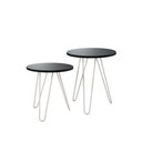 Ver imagem 1 de Mesa de Canto Duo Lisboa Ferro Branco Tampo Preto