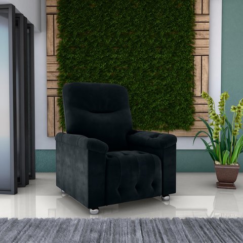 Poltrona Reclinável Mx38 Virtus Veludo Preto E451 - Matrix