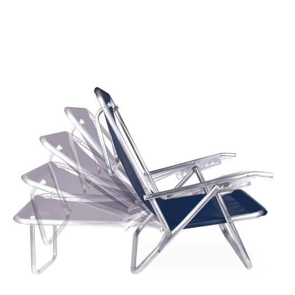 Cadeira Reclinável Com 5 Posições Alumínio Plus Azul - MOR 002146 - 3