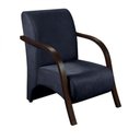 Ver imagem 1 de Poltrona Decorativa 1 Lugar Braço Madeira Confortável Azul