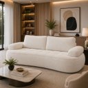 Ver imagem 1 de Sofá Yafa 190cm 2 Lugares Moderno Sala Consultório:Off White/Bouclé