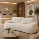 Ver imagem 2 de Sofá Yafa 190cm 2 Lugares Moderno Sala Consultório:Off White/Bouclé