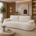 Ver imagem 3 de Sofá Yafa 190cm 2 Lugares Moderno Sala Consultório:Off White/Bouclé